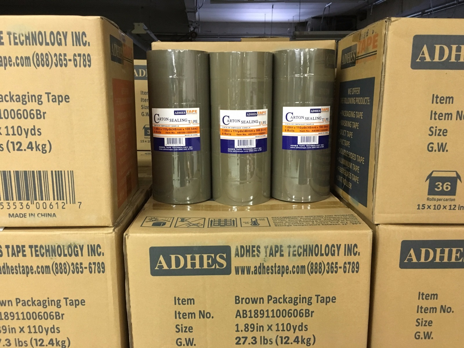 12 Rolls Premium Brown Carton Box Sealing Packing Tape 2.0 Mil Thick 2″x110 yard