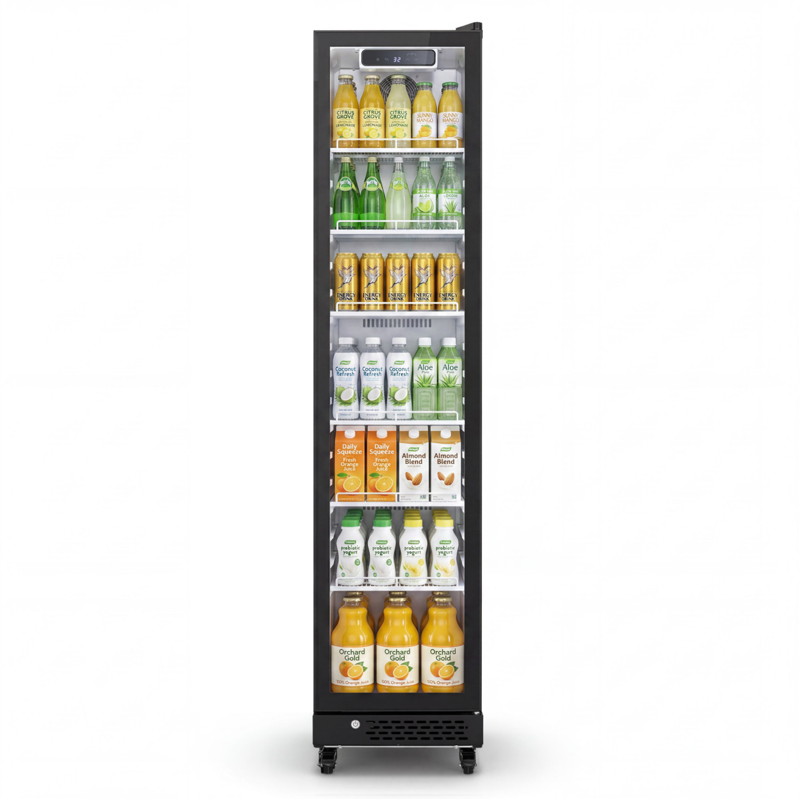 Yeego 8.3 Cu.ft Commercial Fridge Glass Door Merchandiser Refrigerator Black