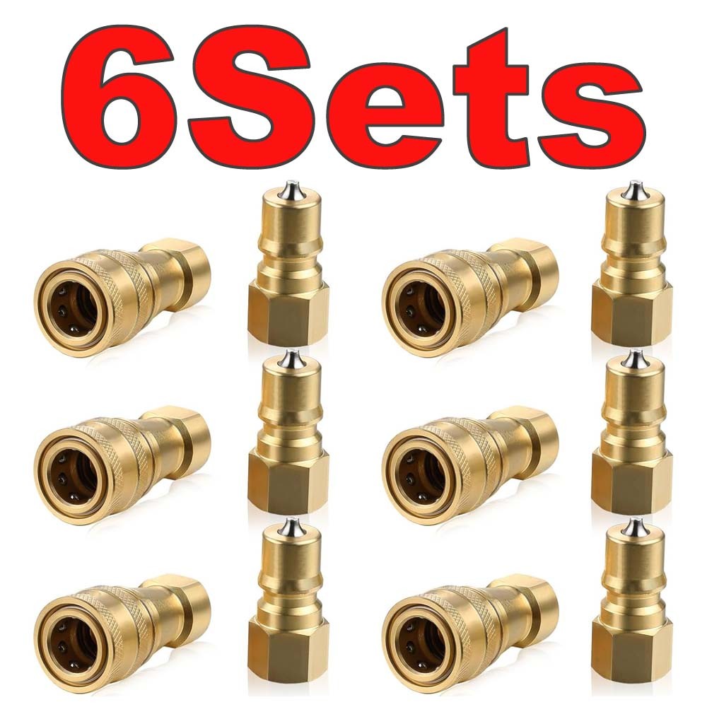 6Set 1/4″ Quick Disconnect Coupler Valve for Carpet Cleaning Wand Truck Valve