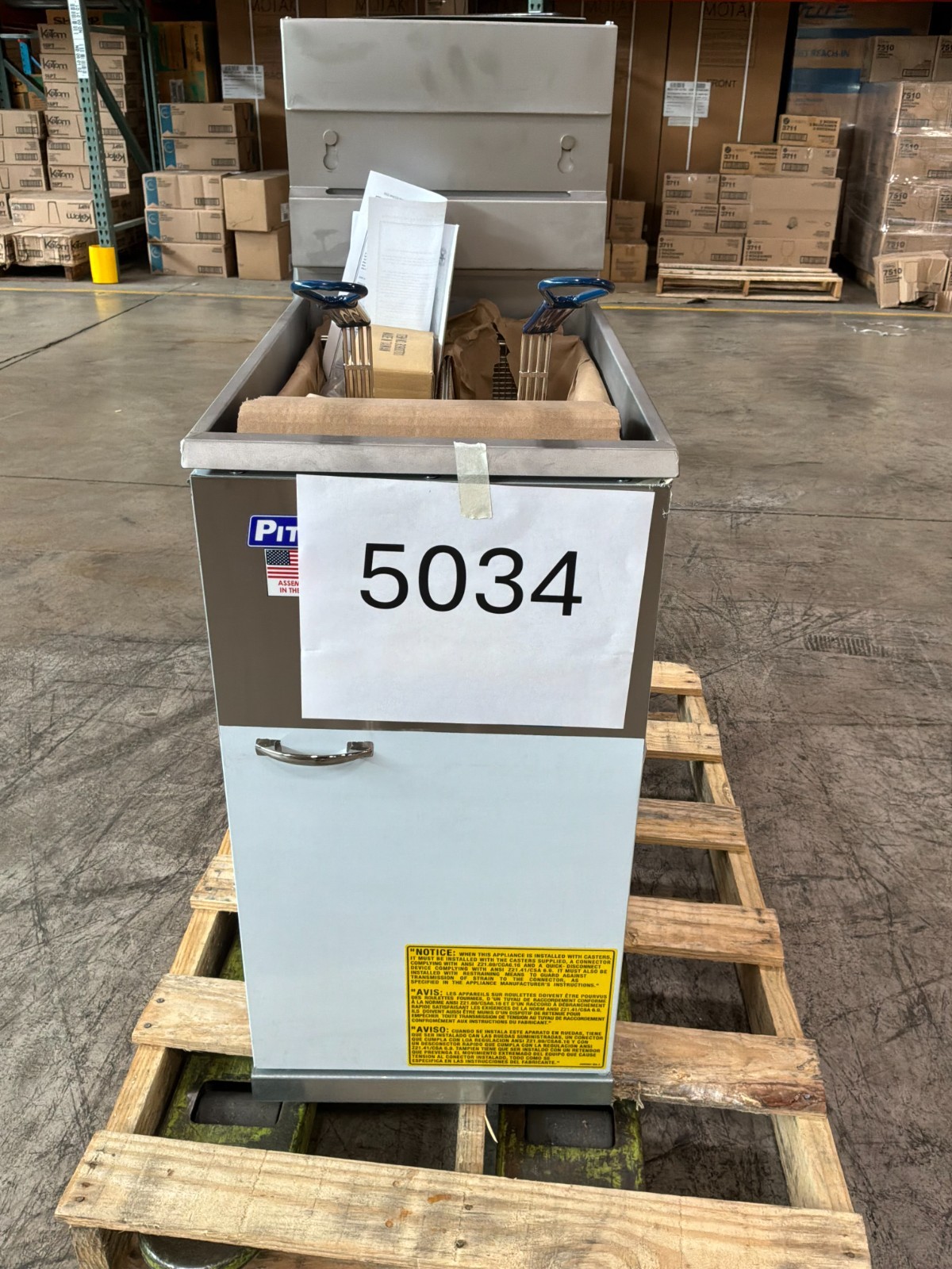 |5034| Pitco 45C+S Gas Fryer – (1) 50 lb Vat, Floor Model, Natural Gas