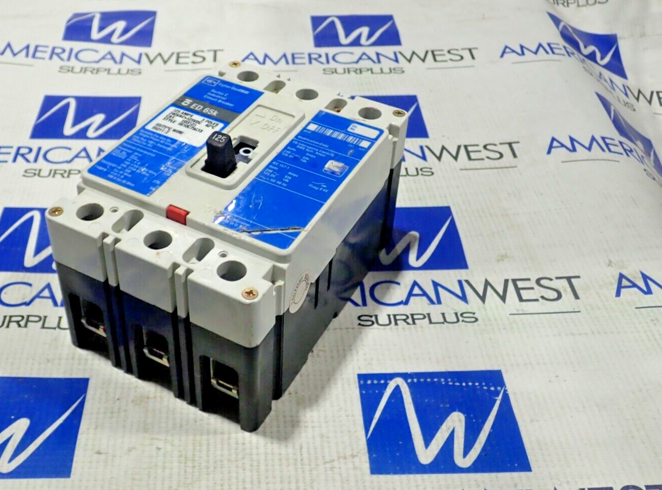 Cutler Hammer ED3125 125 Amp 3 Pole 240V ED 65K Circuit Breaker Tested