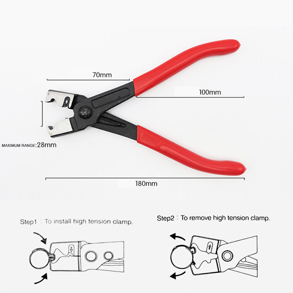 130PCS Single Ear Stepless Hose Clamps 304 Stainless Steel Ear Hose Clamps Plier
