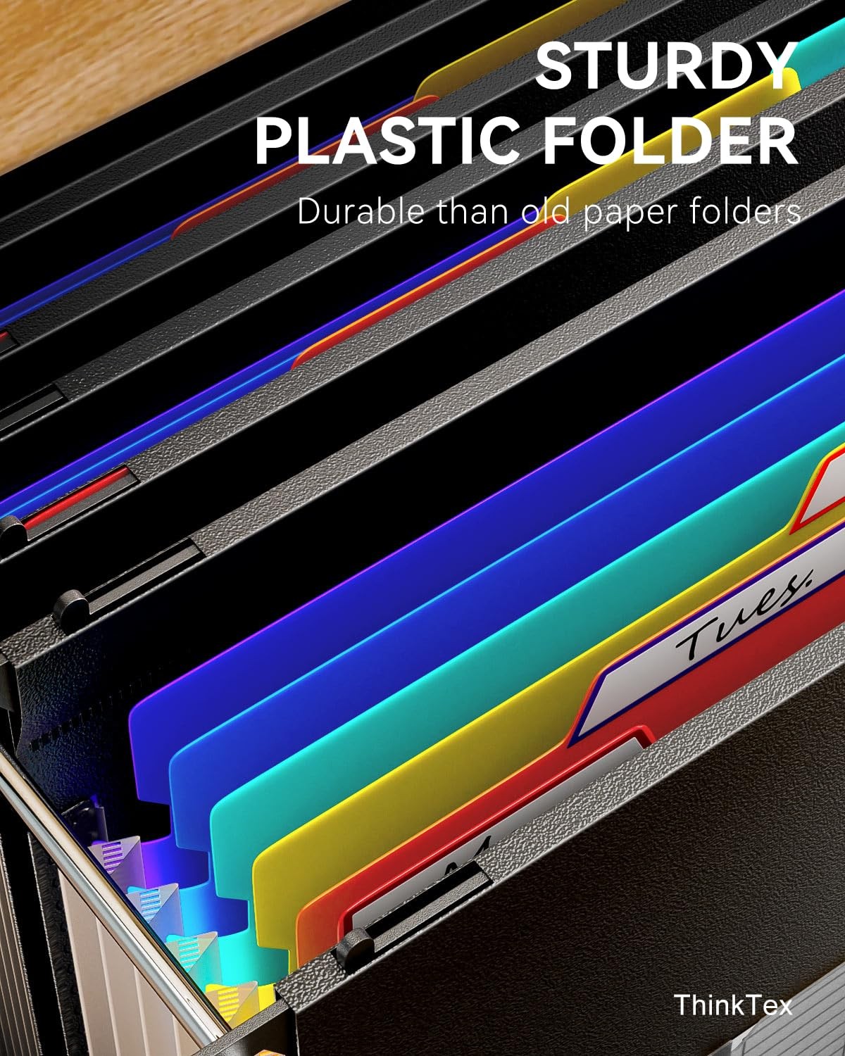 Plastic Hanging File Folders, 7 * 1.2″ Accordion Pockets