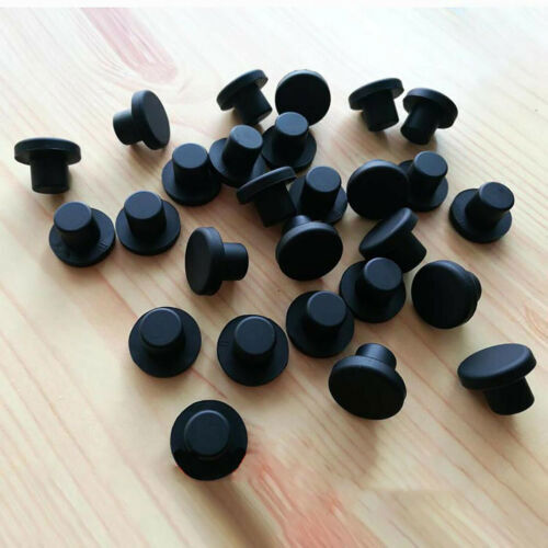 3mm-15mm Hole Plug End Cap Round Solid Silicone Rubber Blanking Seal Bung Black