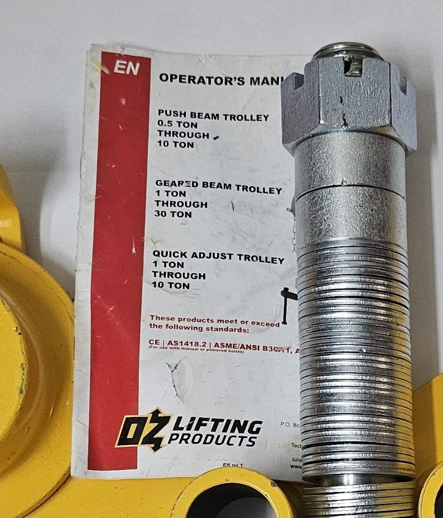 OZ LIFTING PRODUCTS OZ3PBT 3 TON / 6000LBS Push Beam Trolley Fits 4″-8″ Flange