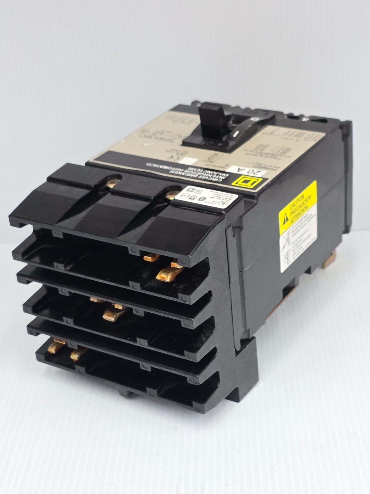 Square D 20 Amp I-Line Circuit Breaker 600 VAC 3 pole 65 kA FH36020