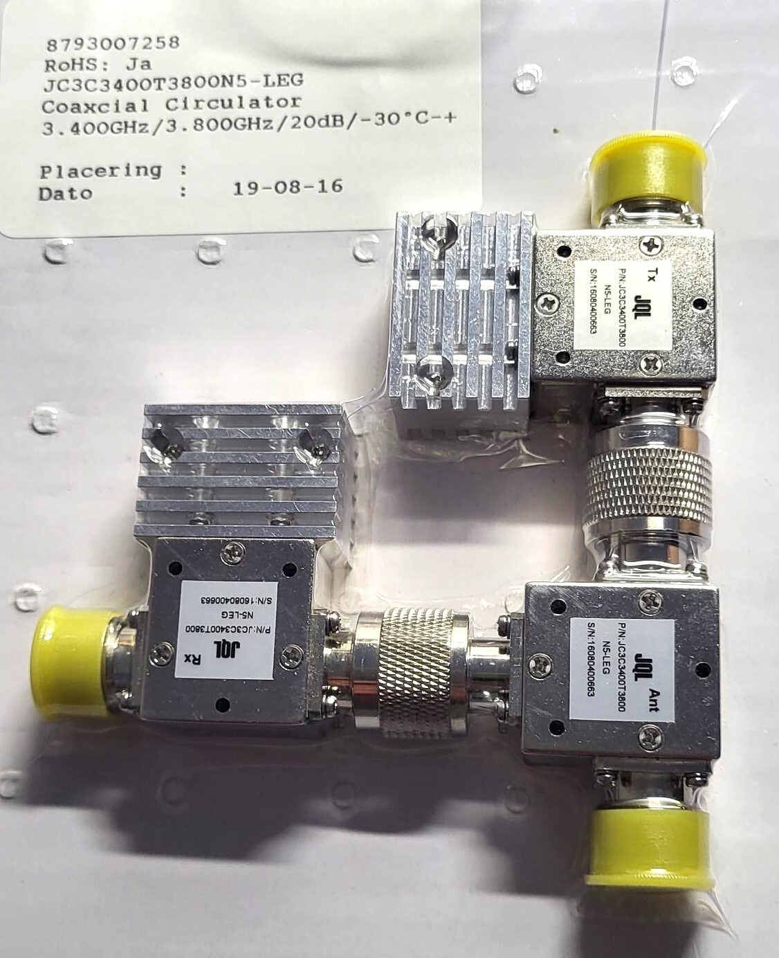 JQL JC3C3400T3800N5-LEG Coaxial Circulator 3.400-3.800 GHz