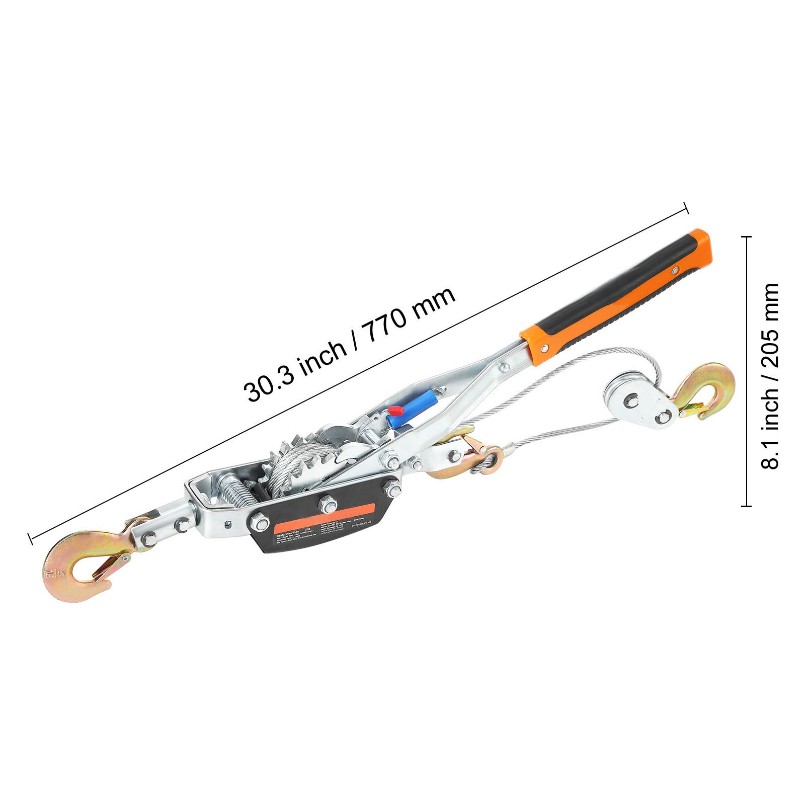 VEVOR Power Puller Come Along Winch 5 Ton 11023 lb Heavy Duty Pull Hoist 3 Hooks