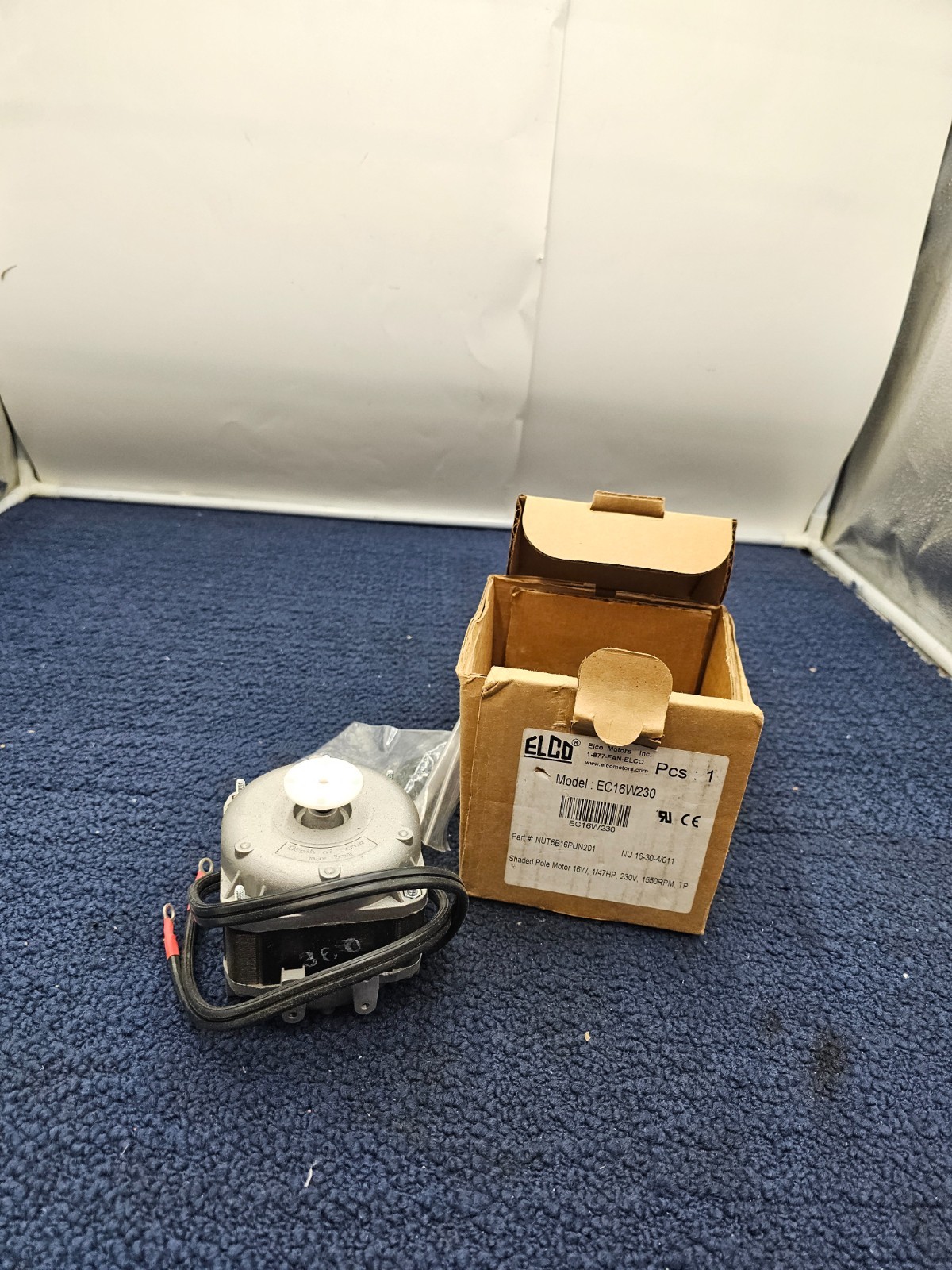 ELCO EC16W230 Shaded Pole Motor 16 Watts 1/47 HP 230V 1550RPM NUT6B16PUN201