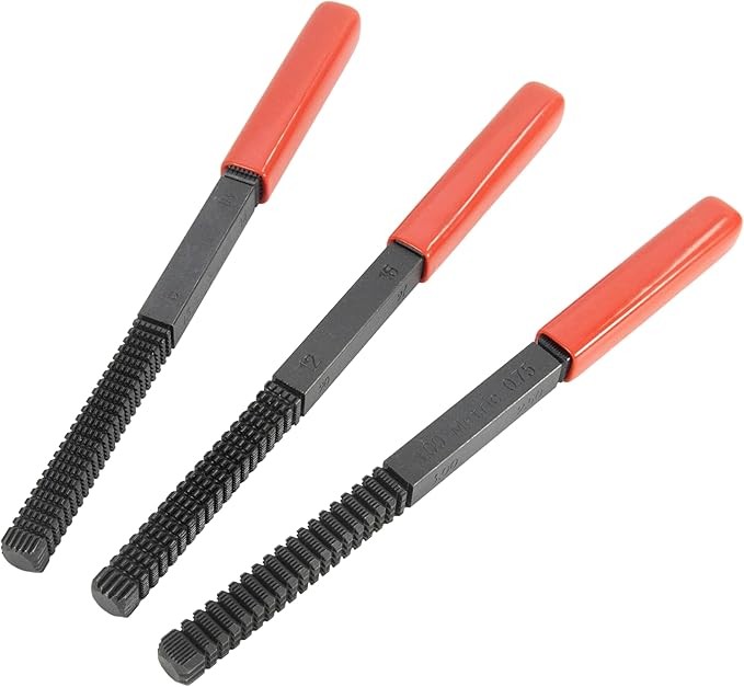 HFS(R) 3PCS Thread Repair File Set High Carbon Steel Thread Restorer SAE&Metric