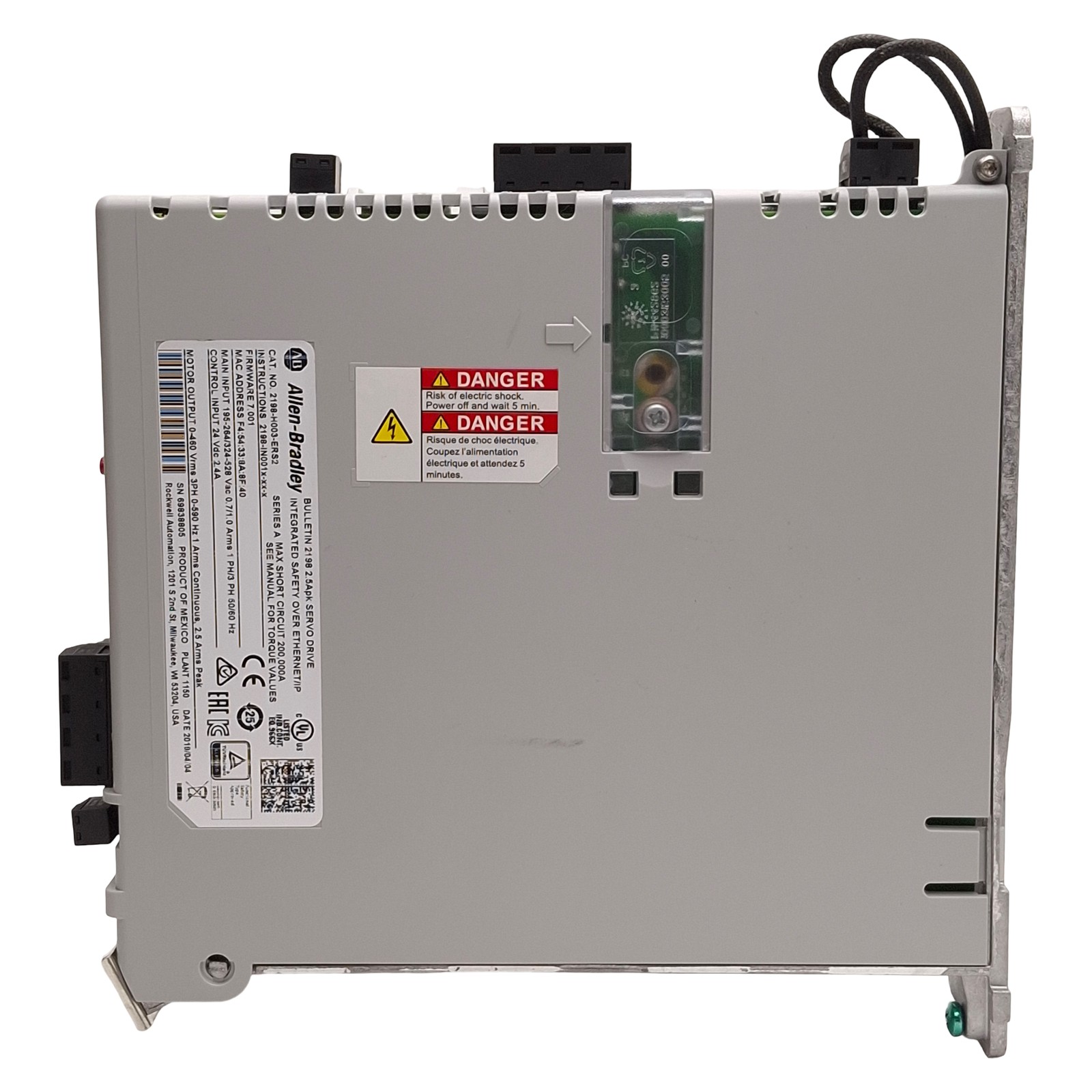Allen Bradley 2198-H003-ERS2 Kinetix 5500S2 Servo Drive, 0.6kW, 3Ø 0-460VAC 1A