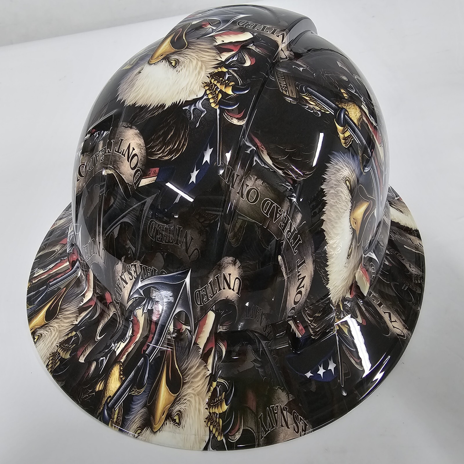 full brim hard hat custom hydro dipped IN US NAVY WE THE POEPLE DONT TREAD ON ME