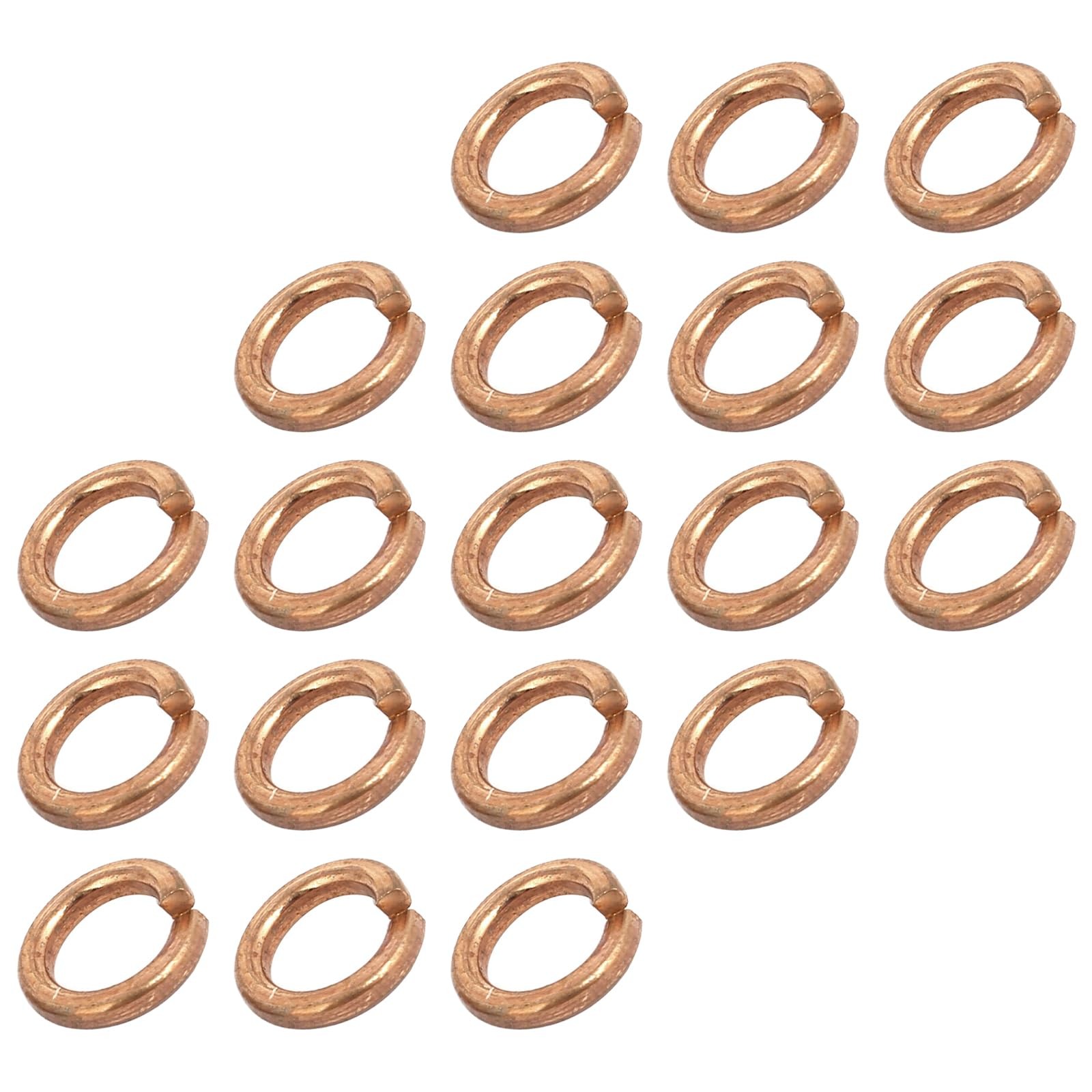 METALLIXITY Split Lock Washer M5 20Pcs, Brass Spring Lock Washer Elastic Gask…