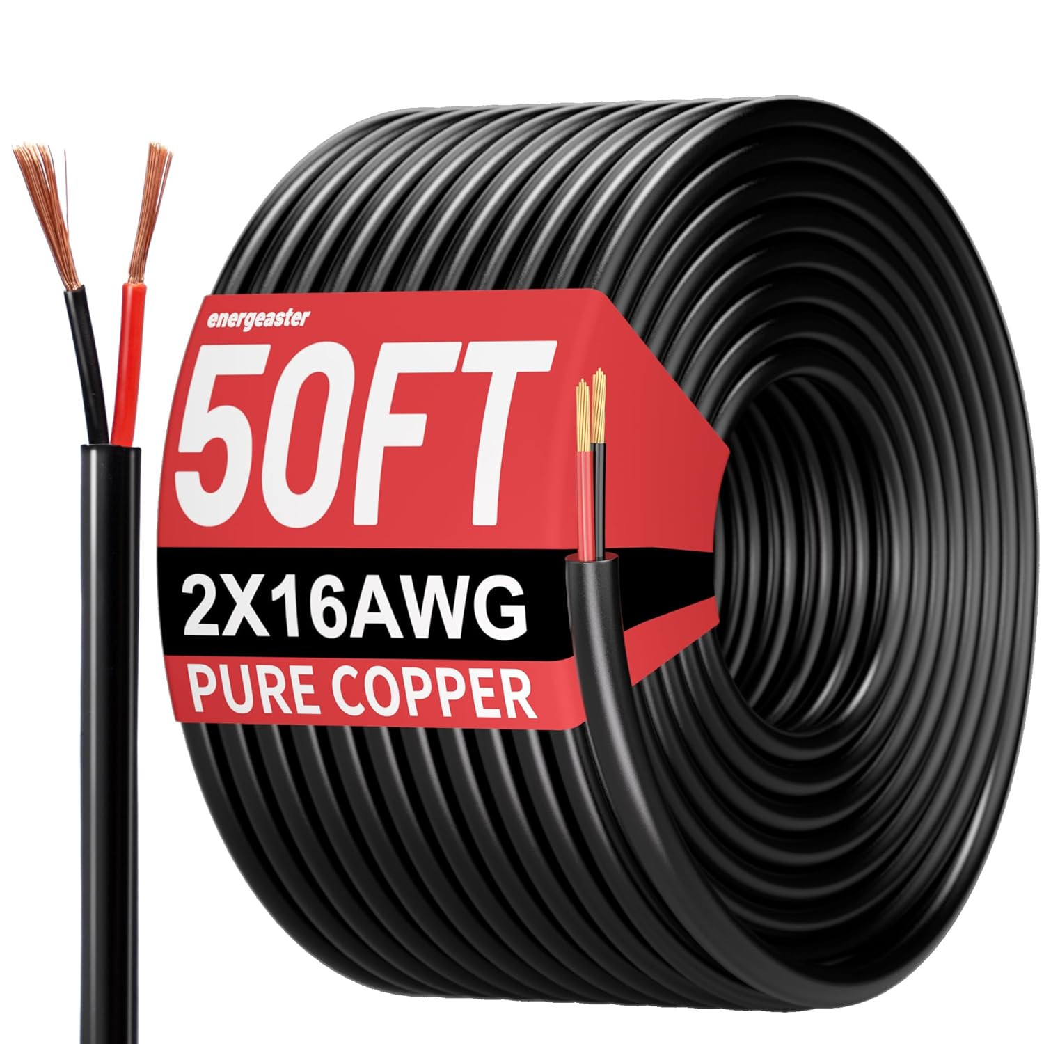 50FT 16 Gauge Wire 2 Conductor Electrical Wire,16 AWG Pure Copper PVC Cable,2…
