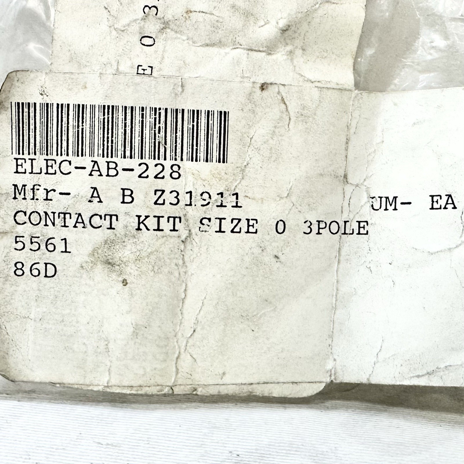 Allen Bradley Z-31911 Size 0 Contactor Contact Kit 3 Pole Starter Replacement