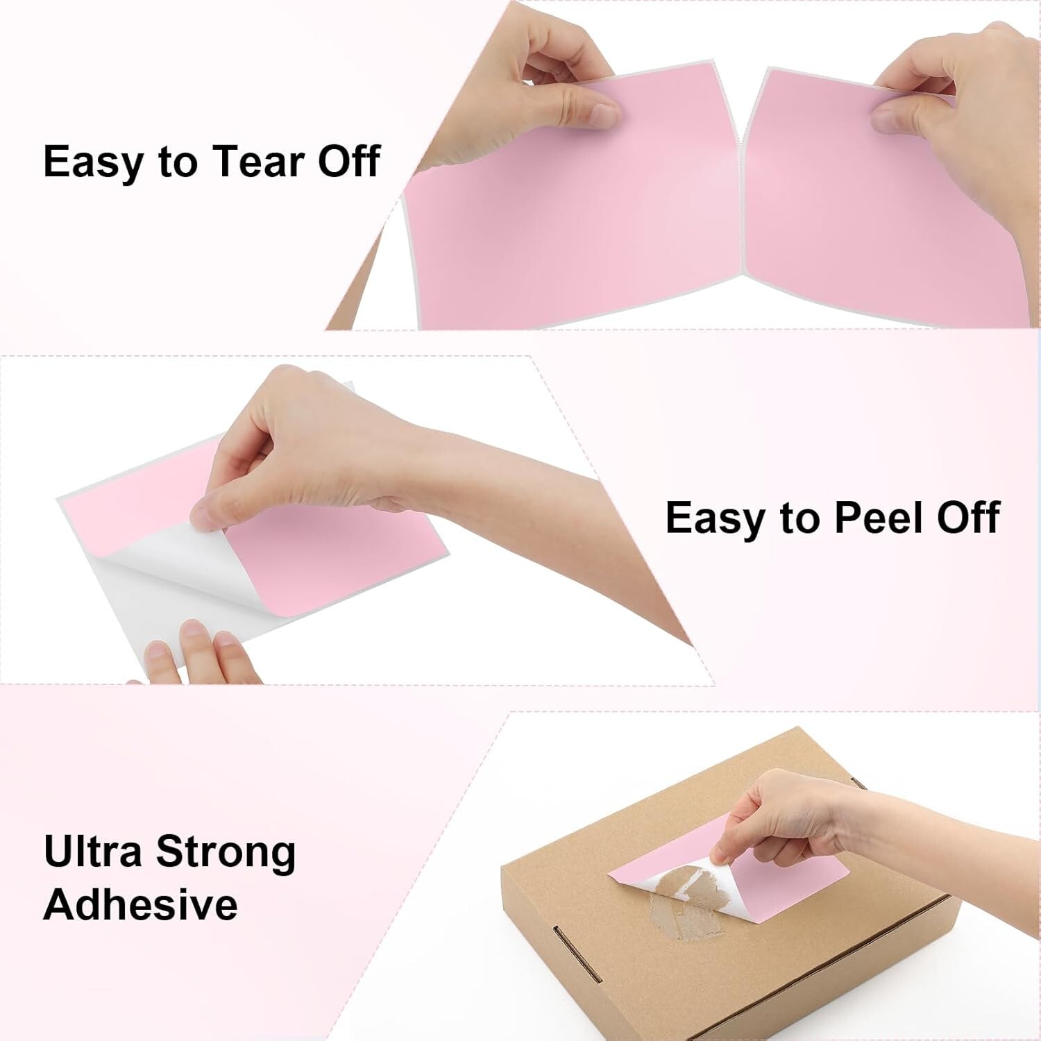 1000 4×6 Fanfold Direct Pink Thermal Labels for Zebra and Rollo Printers