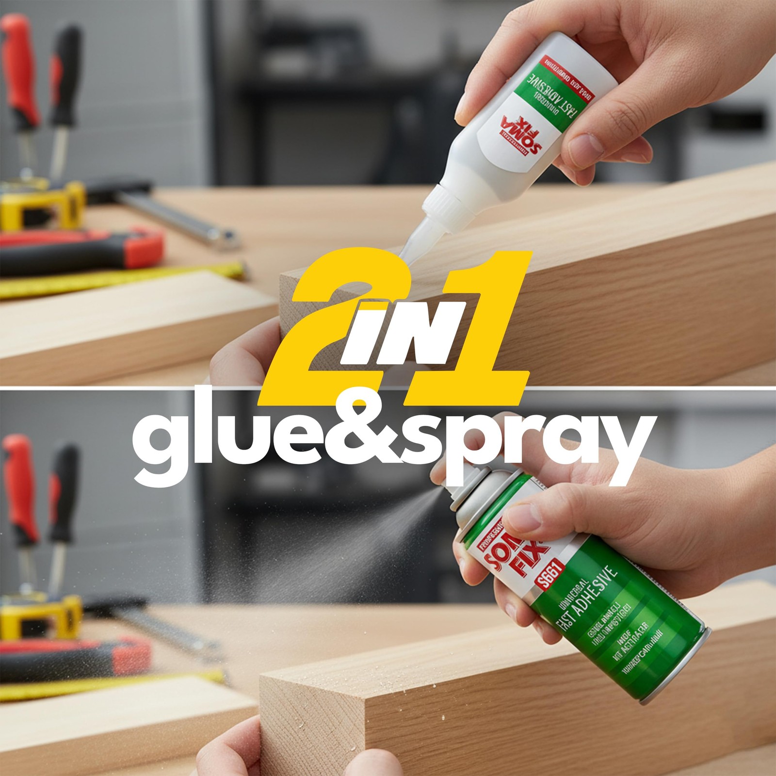 CA Glue with Activator – Super for Wood, Plastic, Glass, Metal, Clear