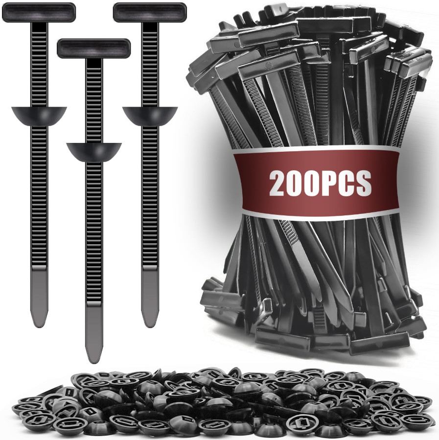 200x Car Push Pin Clips Zip Tie Fasteners Nylon Bumper Fender Trim Rivets Kit