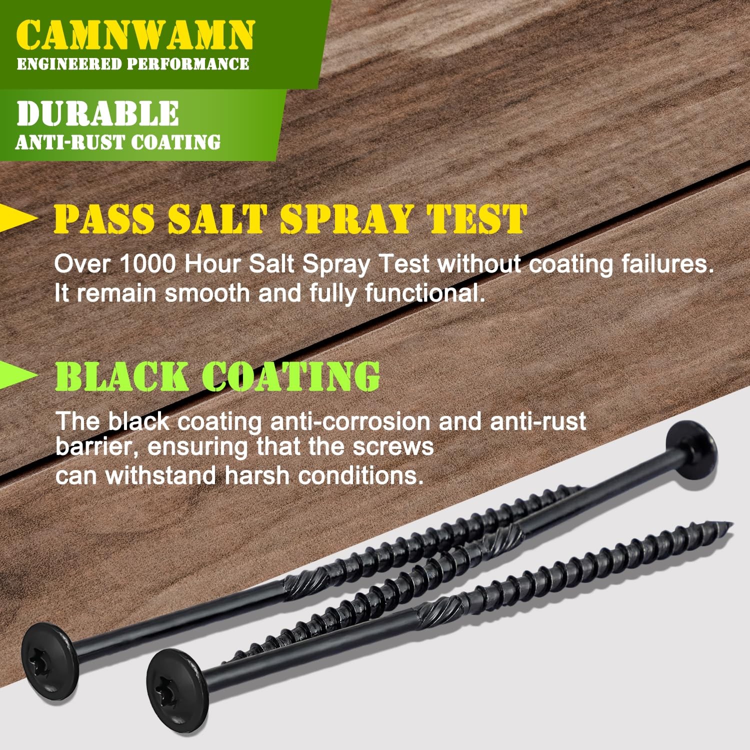 [Pack of 50] #14 x 6 Wood Structural Lag Screws, Black Coated x 6″,
