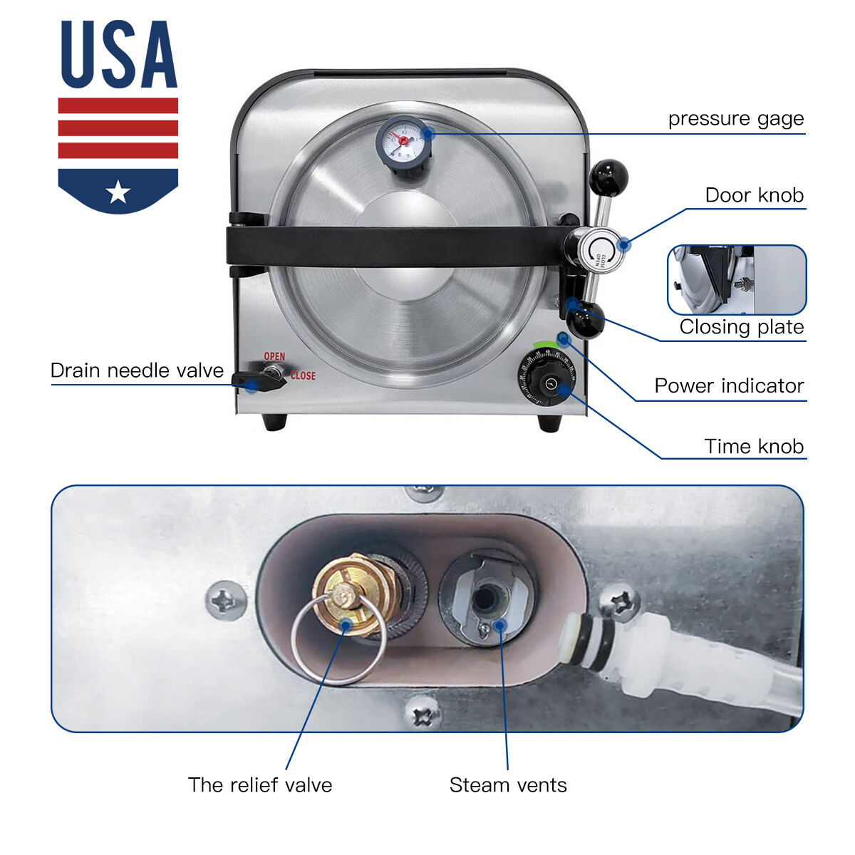 14L Dental Lab Autoclave Steam Sterilizer Medical Sterilization Equipment