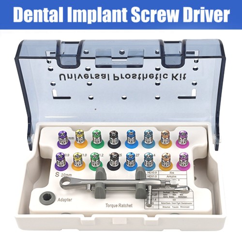 Universal Dental Implant Torque Wrench Set Fully Autoclavable 16pcs Screwdrivers