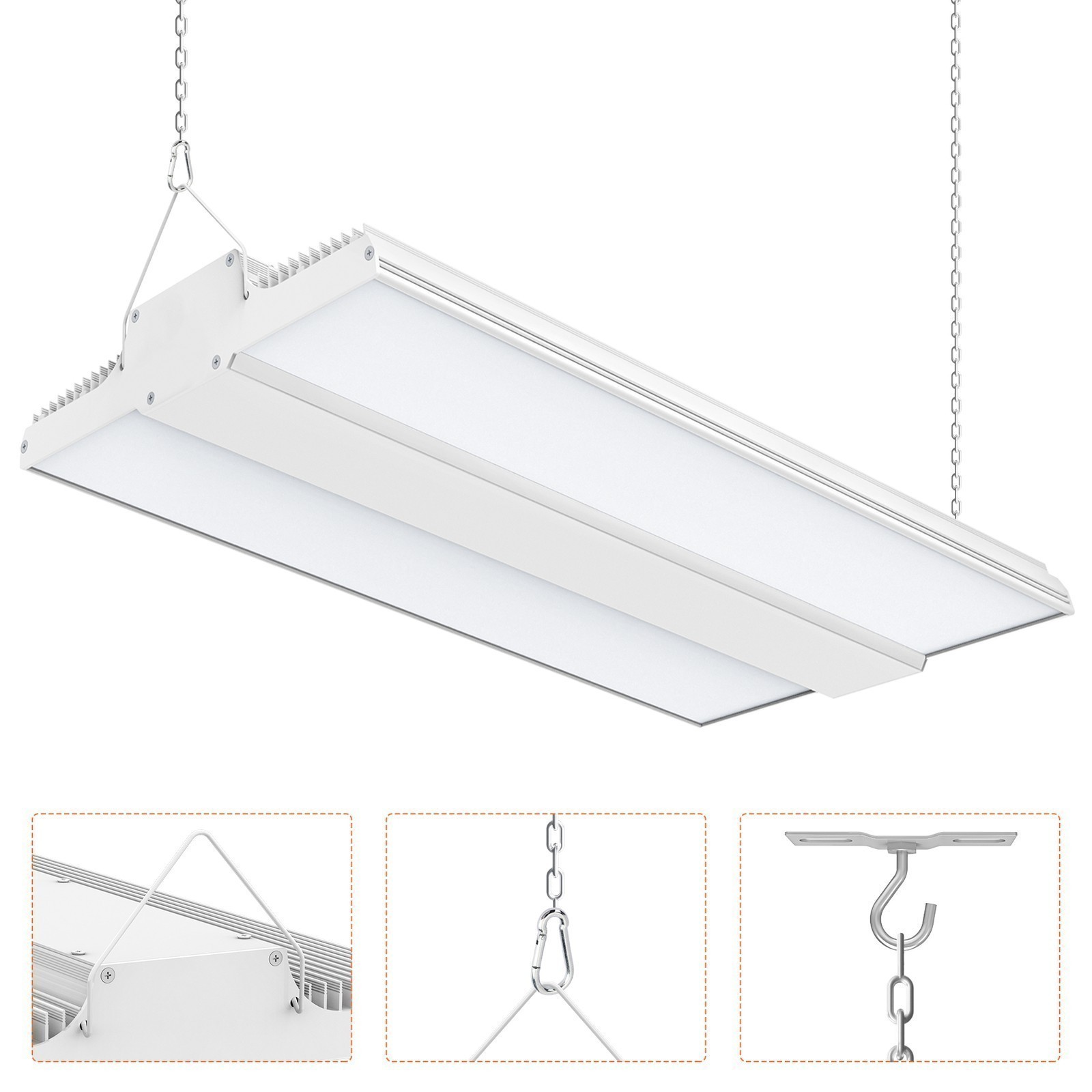 4X 400W LED Linear High Bay Light, 60000LM Commercial Shop Lights Fixture 5000K