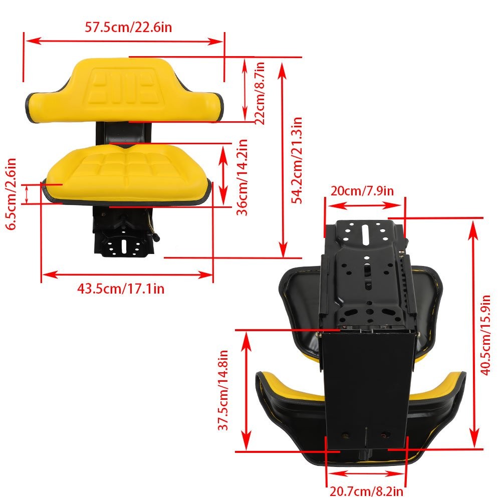 Yellow Suspension Tractor Seat For John Deere 2040 2530 2550 2555 2630 2020 2030