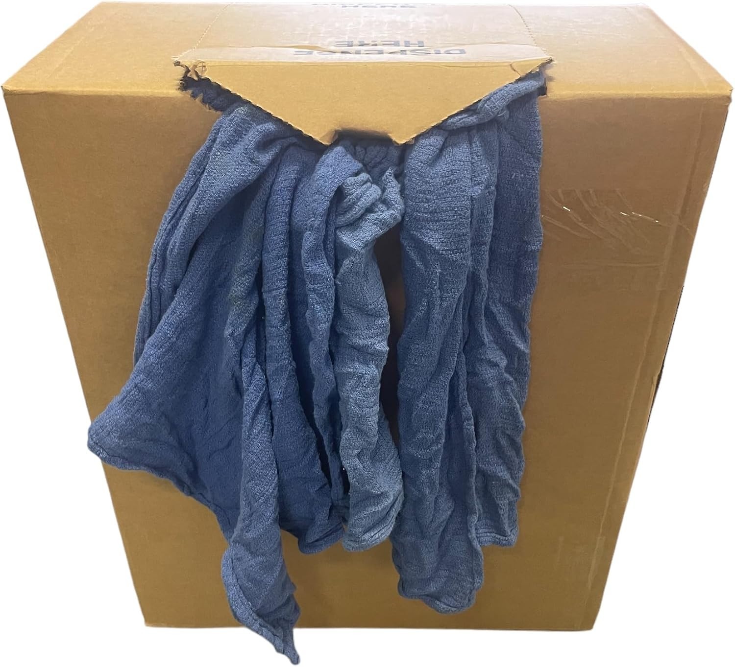 25lb Recycled Blue Huck Towels-Cotton Cleaning Rags Approx. ~200 Reusable Cloths
