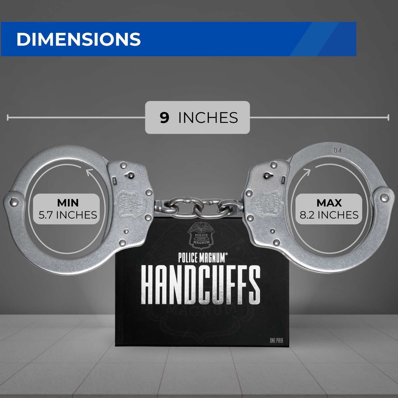 Police Magnum Stainless Steel Heavy Duty Handcuffs-Law enforcement security gear