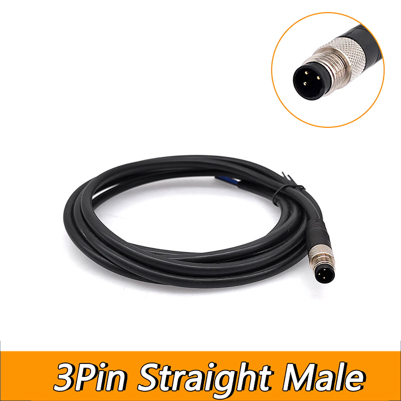 M8 Waterproof Connector Cable Straight/Elbow Konektor With Kabel 2m Male/Female