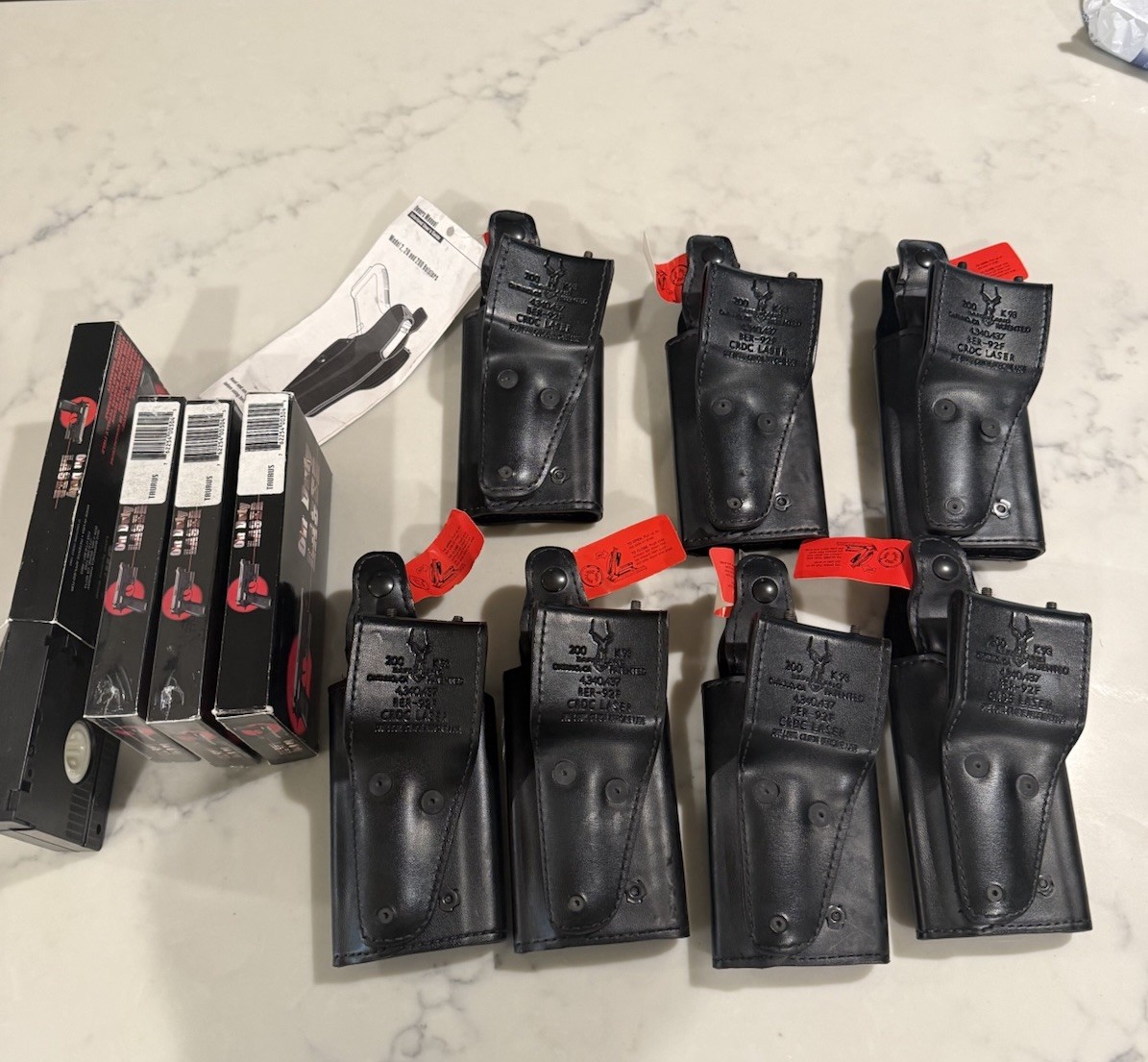 Safariland Holster Vintage Lot with 3 Taurus On Duty Laser Systems + VHS NOS