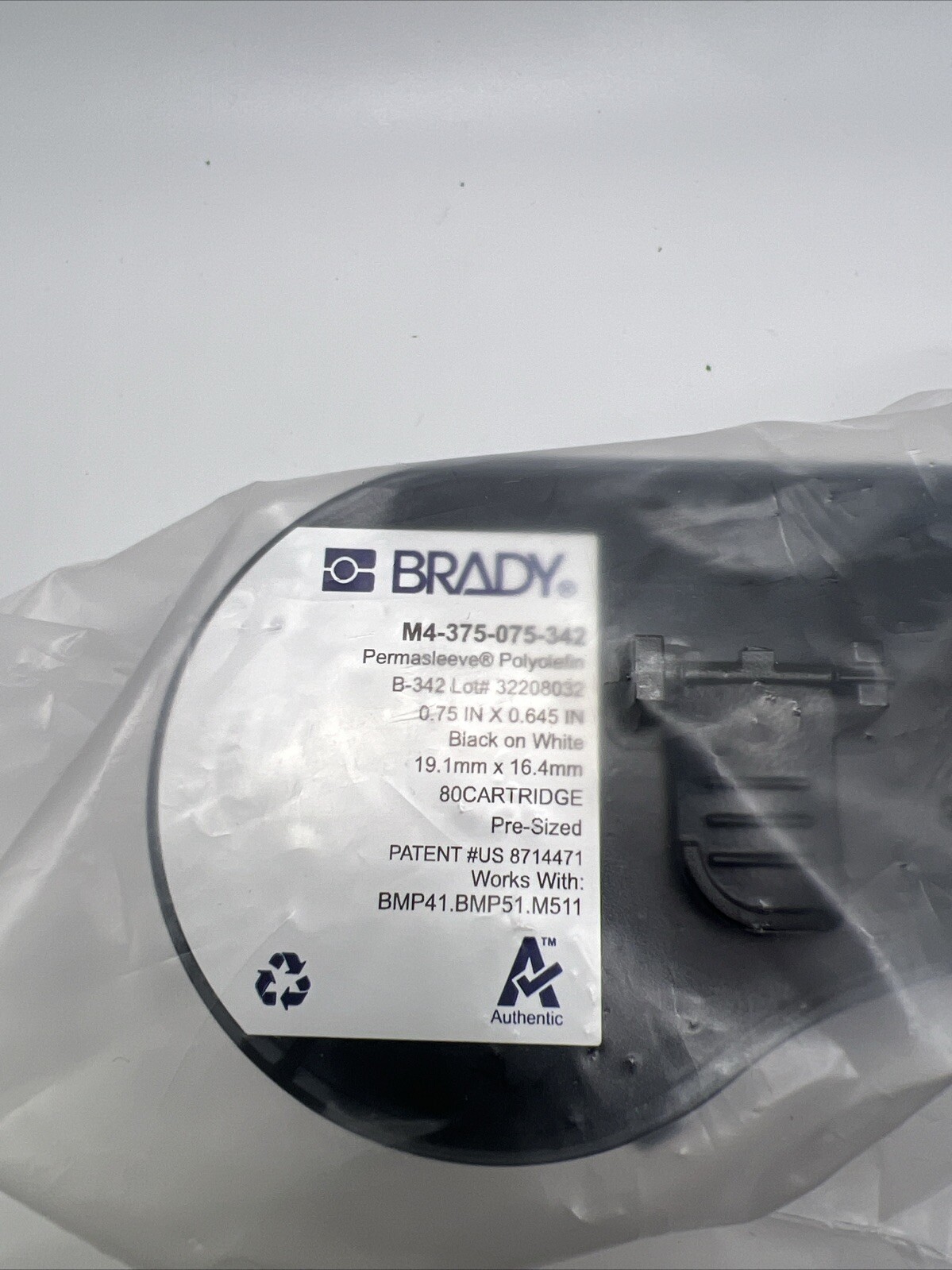 Brady M4-375-075-342 Wire And Cable Label,White,Matte Finish