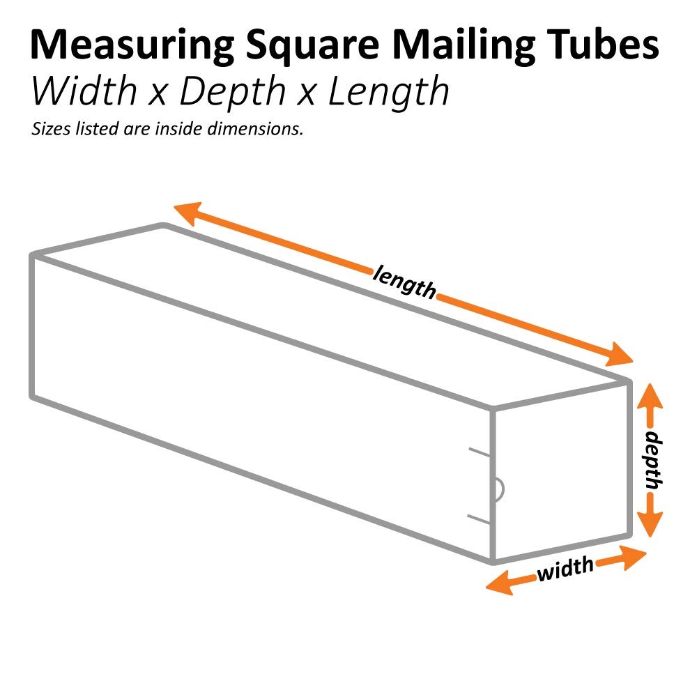 Ship Now Supply SNM2225 Square Mailing Tubes, 2 x 2 x 25, Oyster White (Pack of