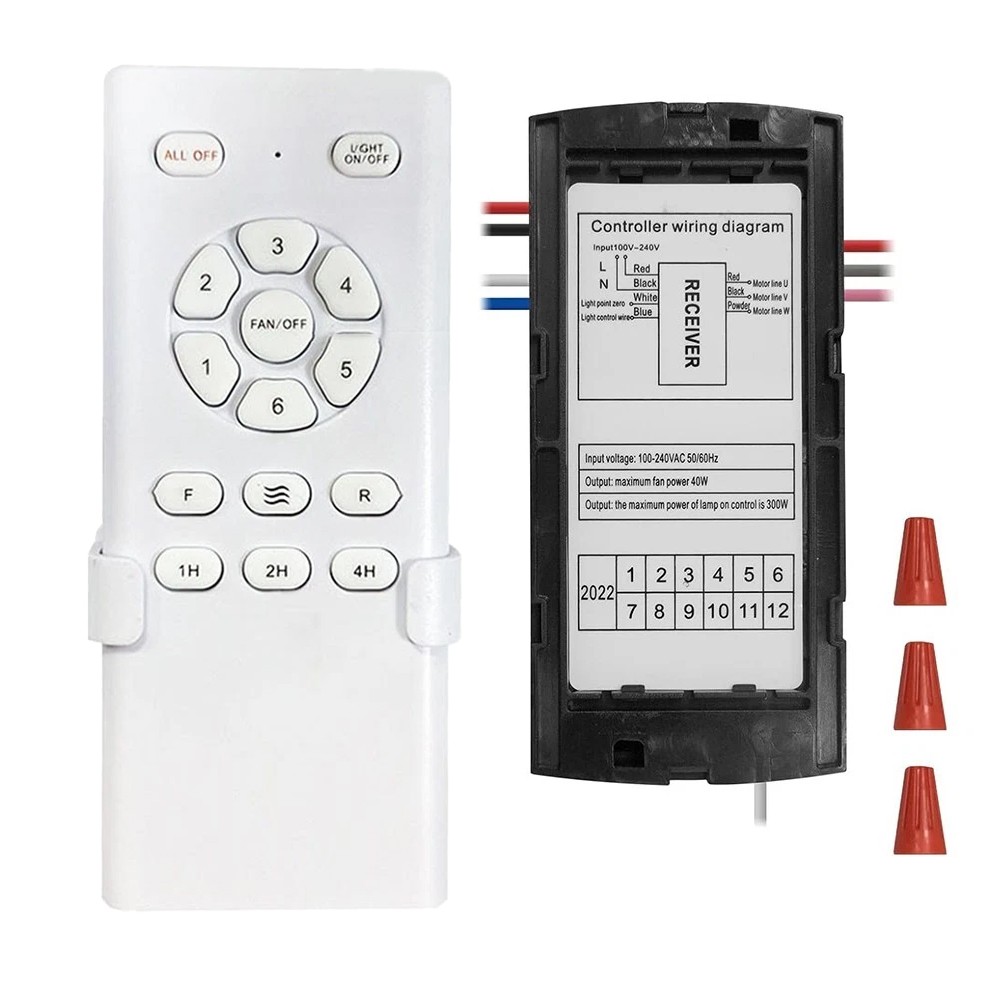 DC Output Ceiling Fan Receiver With 6 Speed Remote Control Functionality