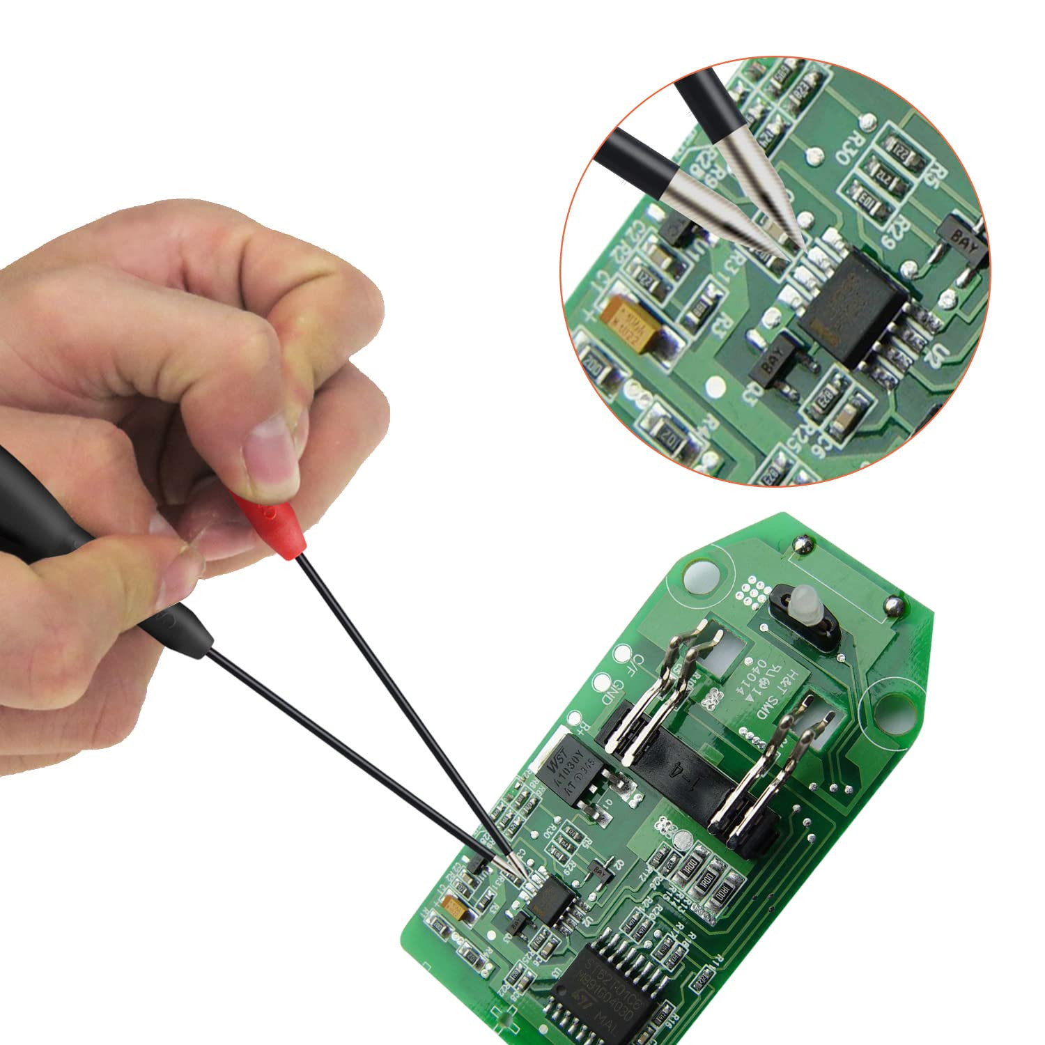 2 Pack 2Mm Extended Needle Test Probes, 600V/10A Non-Destructive Multimeter Test