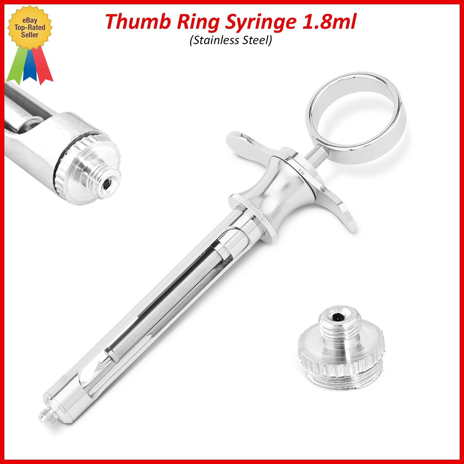 Dental Syringe 1.8ml Manual Aspirating Anesthetic Injecting W/ Extra EUR Thread