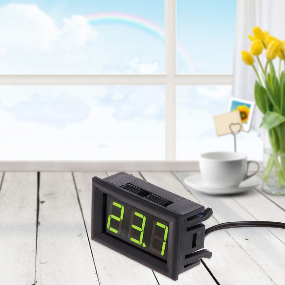 Large LCD Digital Thermometer Temperature Auto Car Meter Gauge With Probe DC 12V