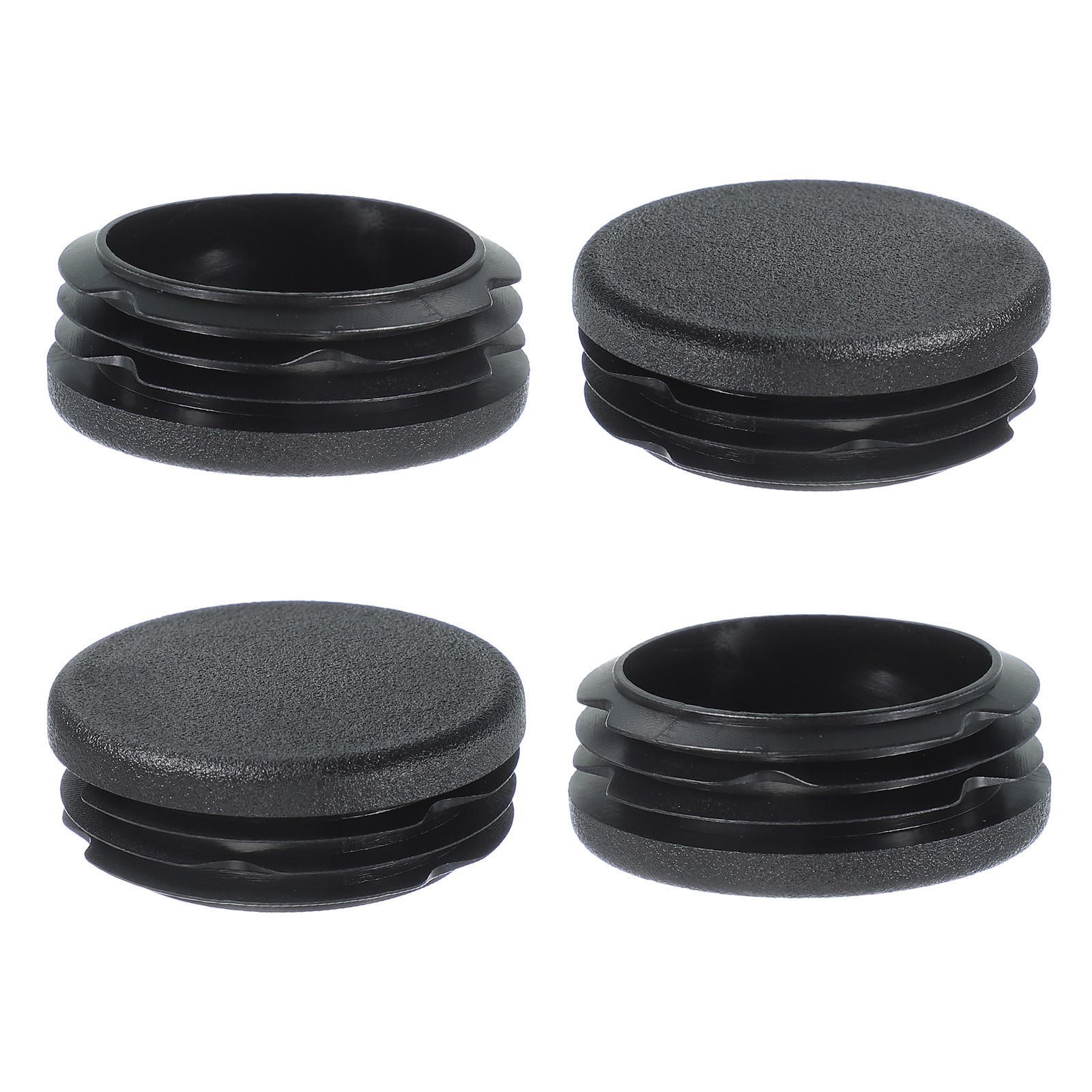 1-3/4 Inch Plastic Tubing End Caps, 4 Pcs Round Hole Plug Insert, Black