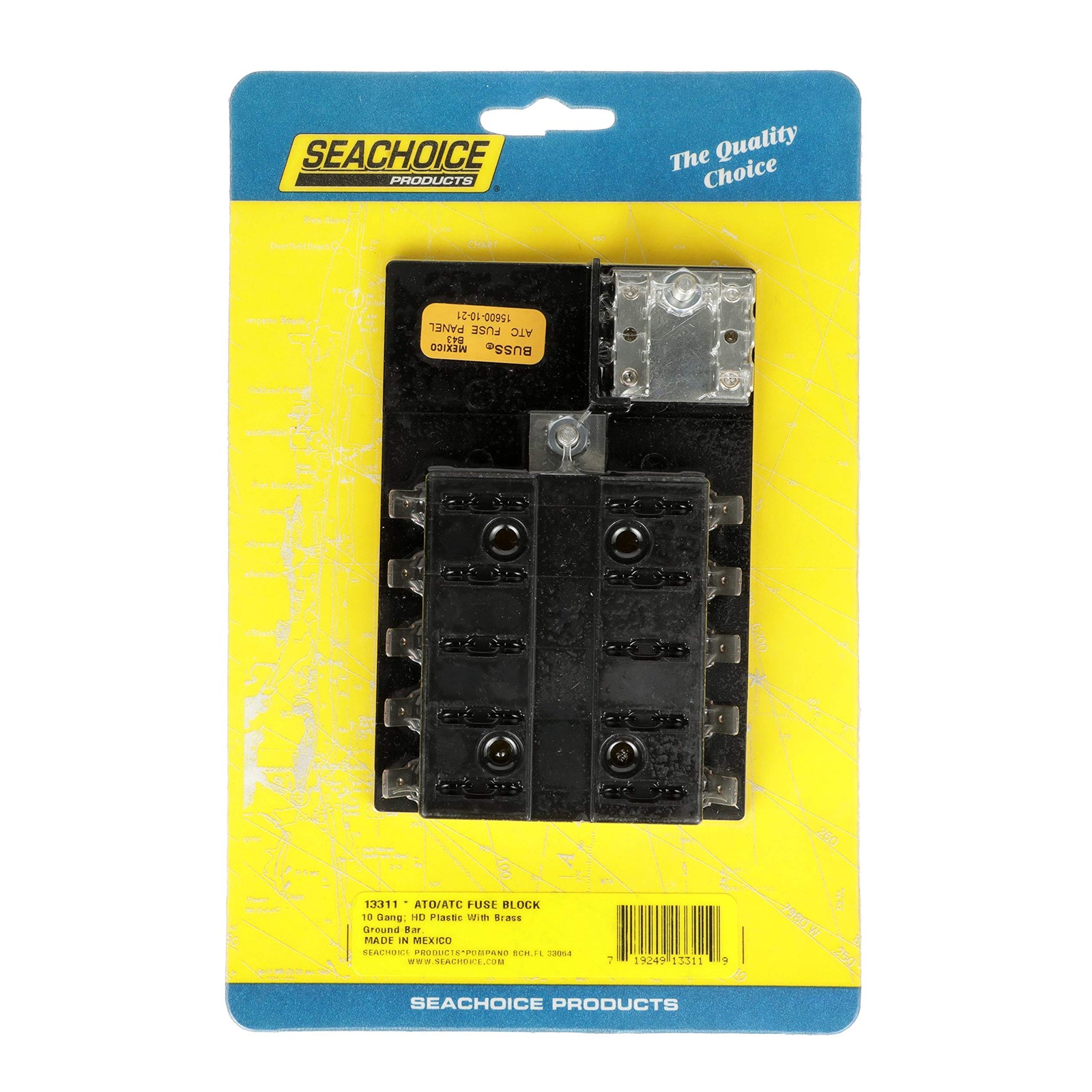 Seachoice Fuse Block Ato/Atc 10 Gang Ground Bar 12V 13311