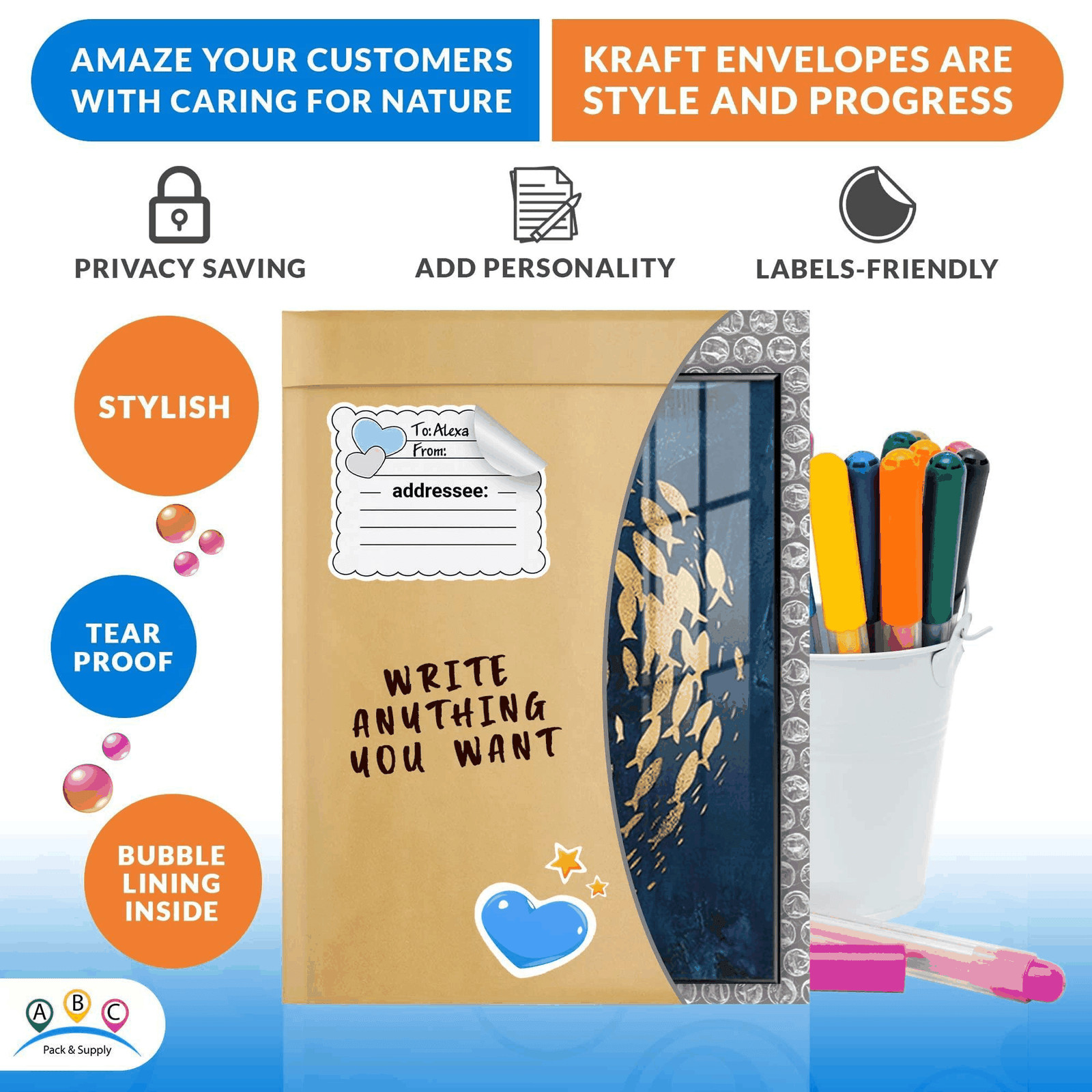 Brown Kraft Bubble Mailer Envelopes 10.5 x 15 Inch 10 Pack Mail Padded Envelopes
