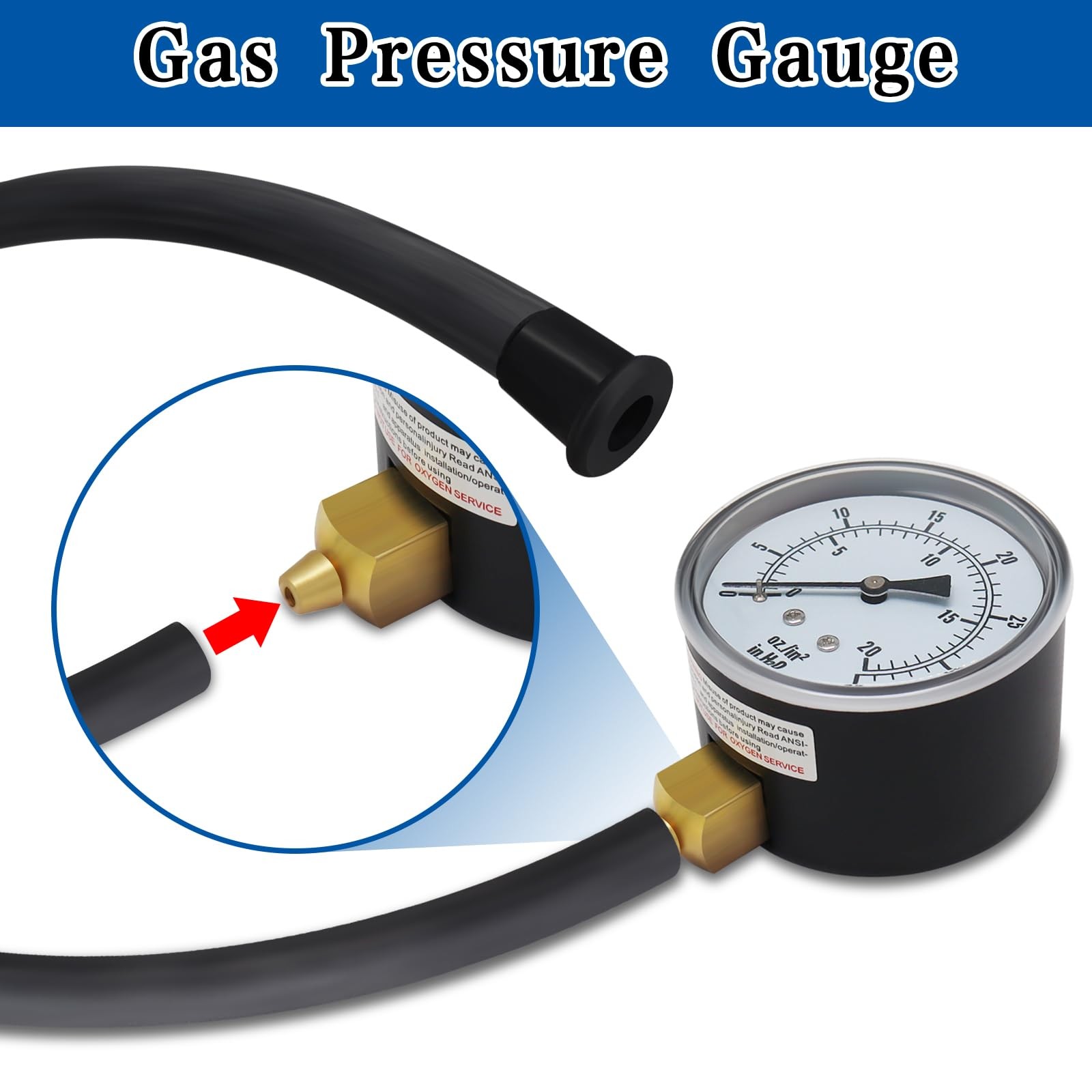 FANOVO Manometer Gas Pressure Tester 0-35» WC Natural or LP Pressure…