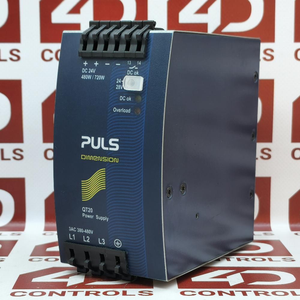 QT20.241 | PULS | Power Supply, 380-480VAC 3-Phase, 24VDC, 20A, DIN Rail, Used