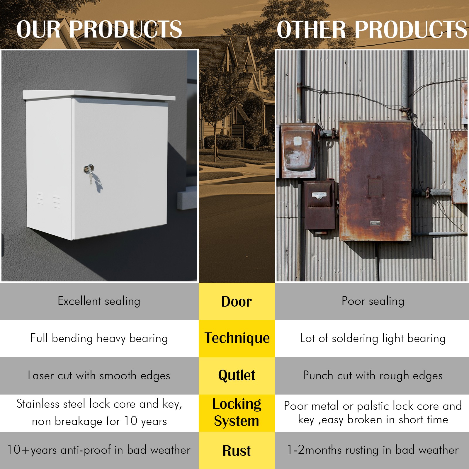 Steel Electrical Box Electrical Enclosure Box 23.62×23.62×17.72» Metal IP55