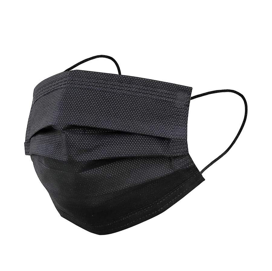 50 FFG All-Black Disposable Face Masks 3 Ply Non Medical