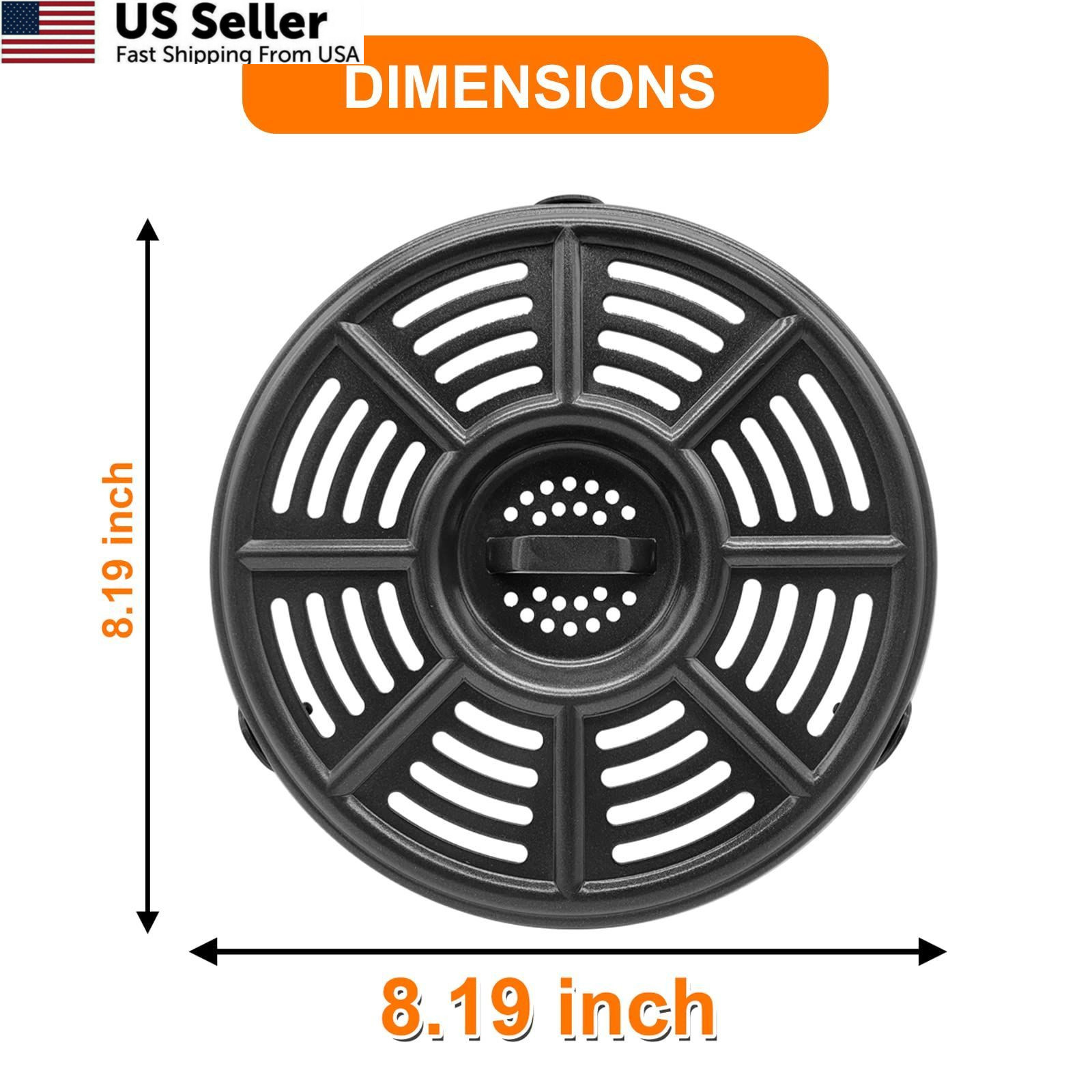 GXF Air Fryer Grill Pan for Ninja 4 QT AF101 5.5 Quart 4QT Ninja, Black