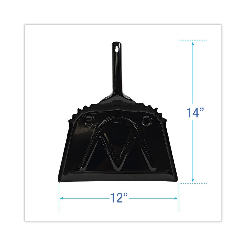 Boardwalk 04212EA 12″ Wide Metal Dust Pan w/ 2″ Handle – Black New