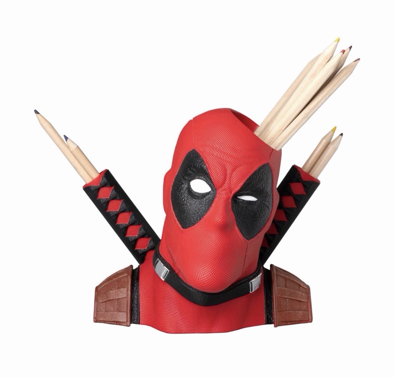 Marvel Deadpool 3D Pen Holder Pen Pot Pencil Pot Holder Desk Organiser – New