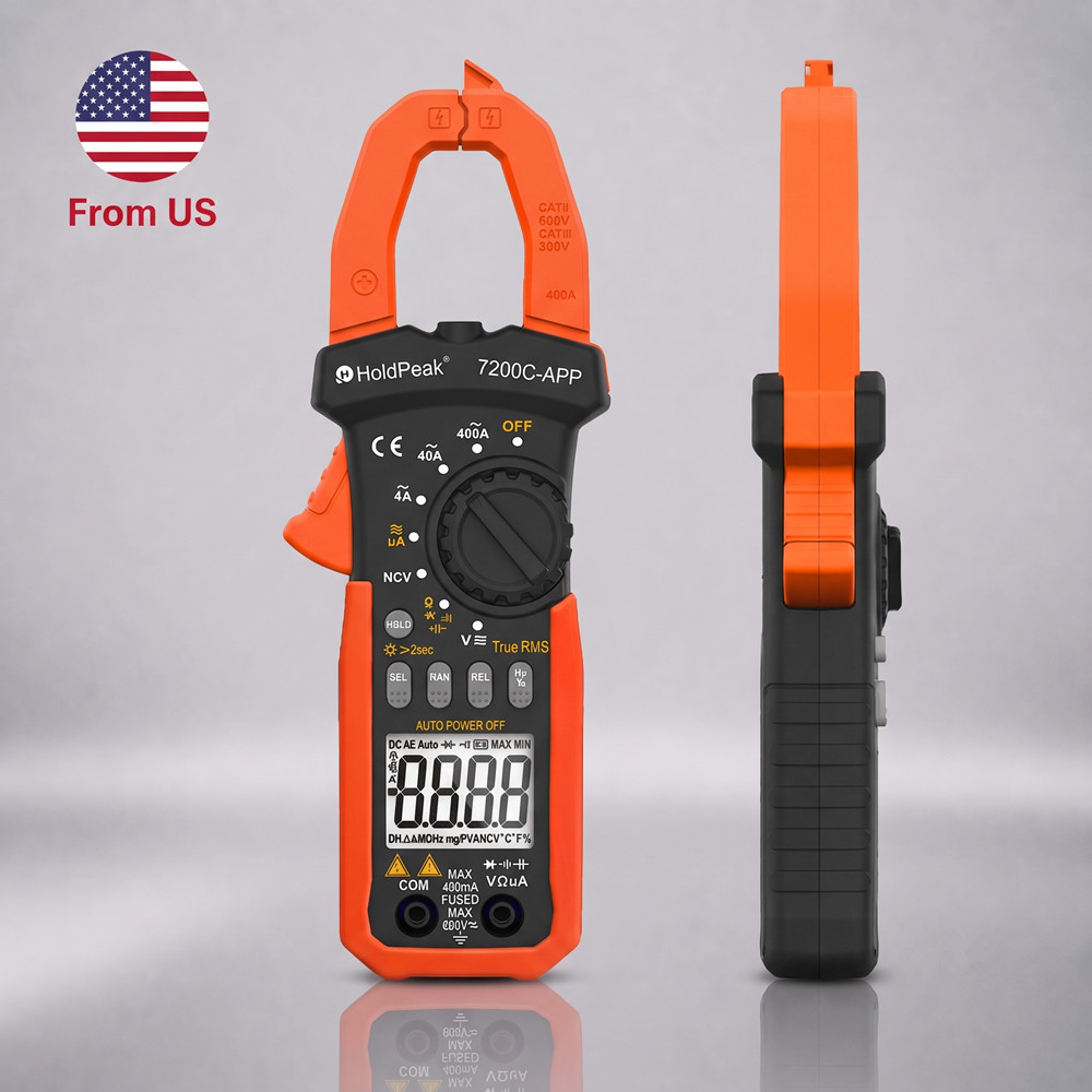 Digital TRMS Clamp Meter 600V AC/DC 400A 40MΩ 26mm 4000C Data Hold Backlight