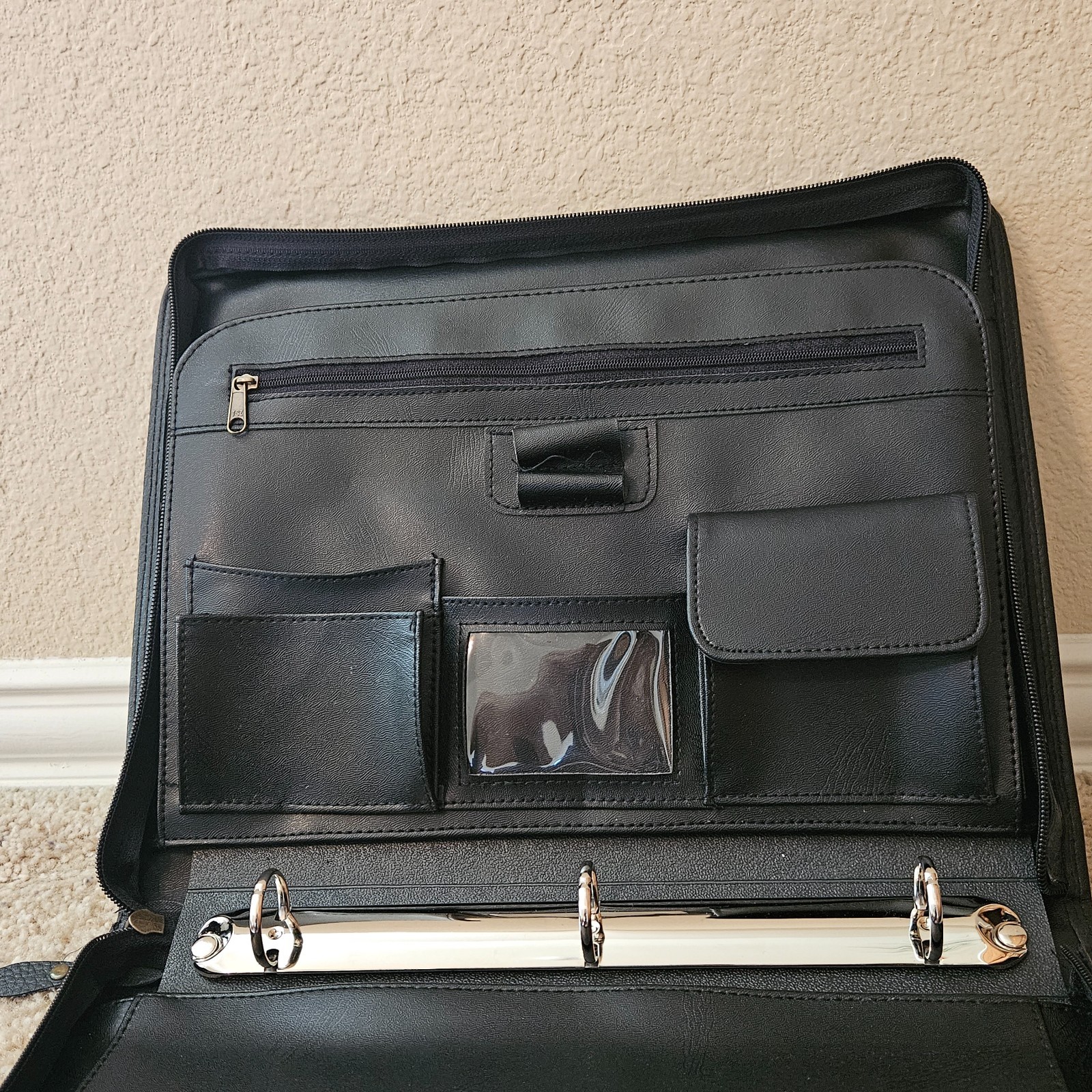 Executive Padfolio 3 Ring Binder Organizer Portfolio w/ Handle Zip Case