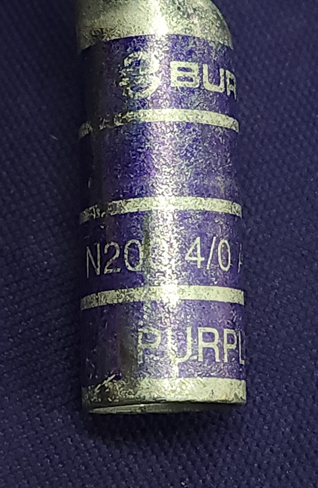 Lot of 2 Used Burndy YA28-L4 Compression Lugs 4/0 AWG N200 Purple Die 15